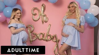 Kívánatos terhes barinők hármasban: Rylee Blake és Aubrey Kate basznak egy hűtlen férjjel!